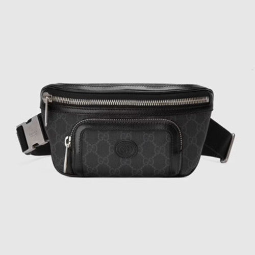 구찌 인터로킹 G 벨트백 GG 수프림 블랙