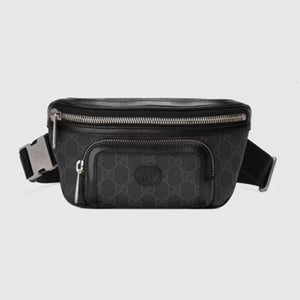구찌 인터로킹 G 벨트백 GG 수프림 블랙