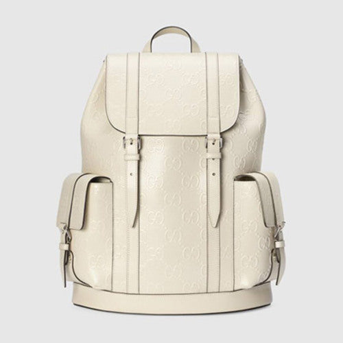 구찌 GG 엠보스 가죽 백팩 화이트