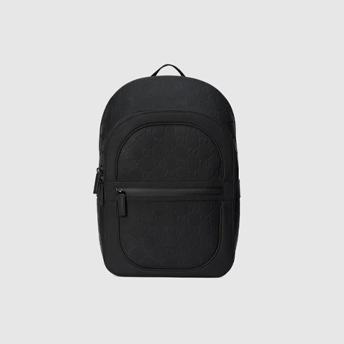 구찌 GG 로고 러버 효과 백팩 블랙 771280