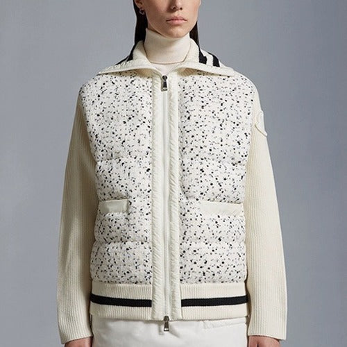 몽클레어 패딩 트위드 가디건 자켓 화이트