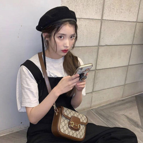 구찌 홀스빗 1955 미니 숄더백 GG 수프림 브라운 (아이유 착용)