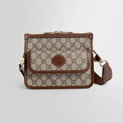 구찌 GG 수프림 인터로킹 G 메신저백 베이지 674164