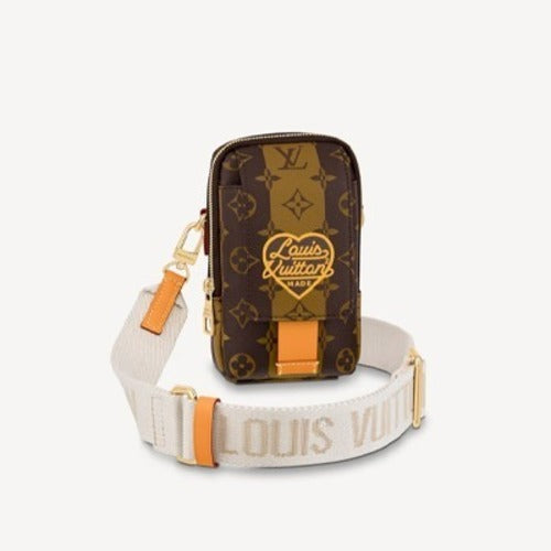 루이비통 플랩 더블 폰 파우치 브라운 M81005