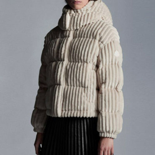 몽클레어 다오스 코듀로이 숏 다운 패딩 자켓 아이보리