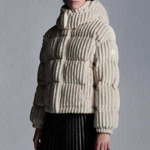 몽클레어 다오스 코듀로이 숏 다운 패딩 자켓 아이보리