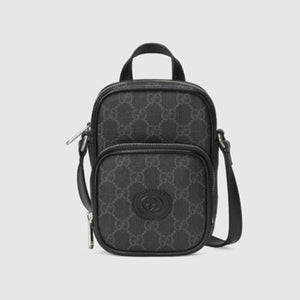 구찌 인터로킹 G 미니백 GG 수프림 블랙