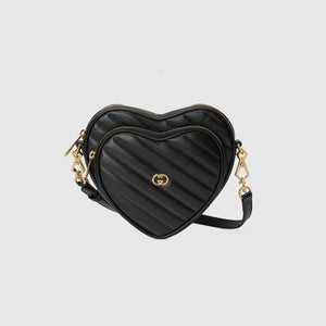 구찌 인터로킹 G 미니 하트 숄더백 블랙 751628