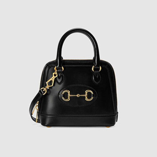 구찌 홀스빗 1955 미니 탑 핸들백 블랙
