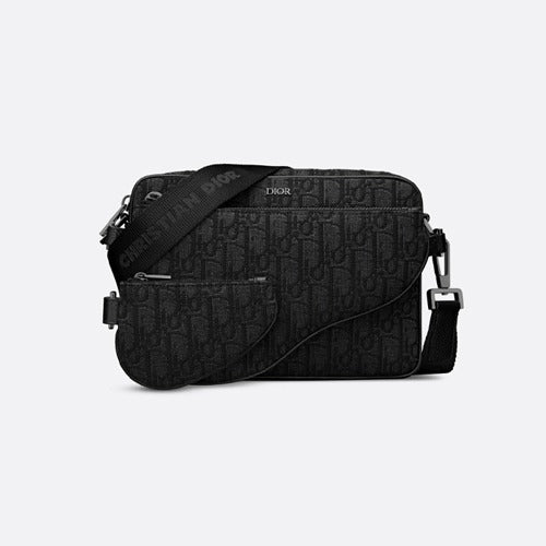 디올 새들 트리플 파우치 숄더백 블랙