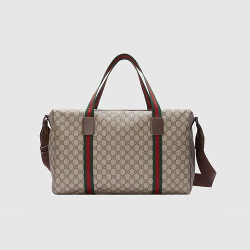 구찌 웹 라지 더플백 브라운 ‎758664