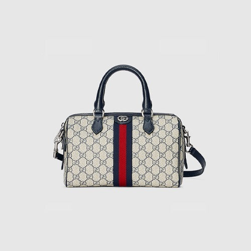 구찌 오피디아 GG 스몰 탑 핸들백 블루 772061