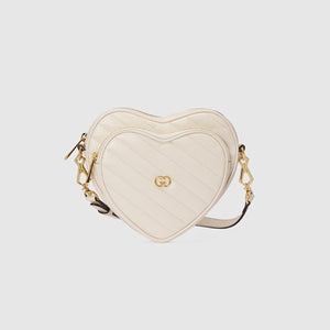 구찌 인터로킹 G 미니 하트 숄더백 화이트 751628