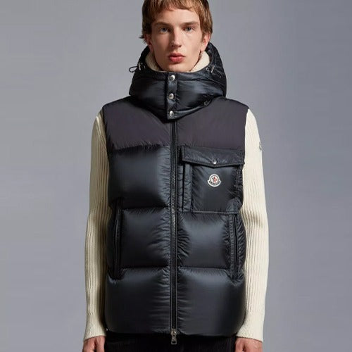 몽클레어 아웃스트 쉘 퀼팅 다운 후드 패딩 조끼 2color