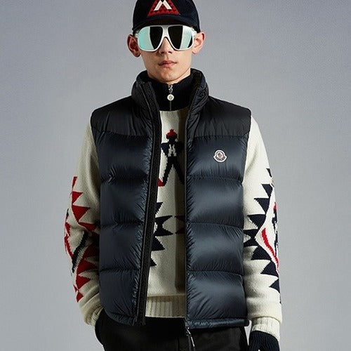 몽클레어 오프리스 다운 패딩 조끼 네이비