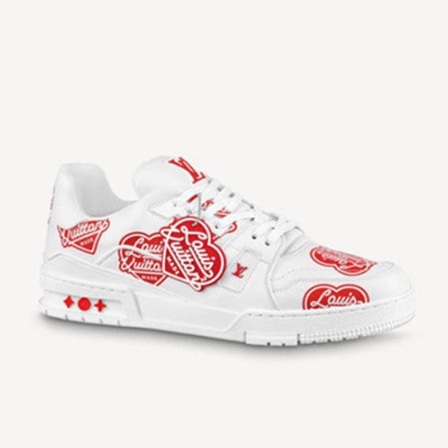 루이비통 X 니고2 LV 트레이너 스니커즈 화이트/레드 1A9JAI (제이홉 착용)