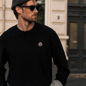 [국내배송/당일출고] 몽클레어 로고 패치 울 니트 블랙