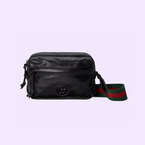 구찌 토널 더블 G 레더 숄더백 블랙 725696