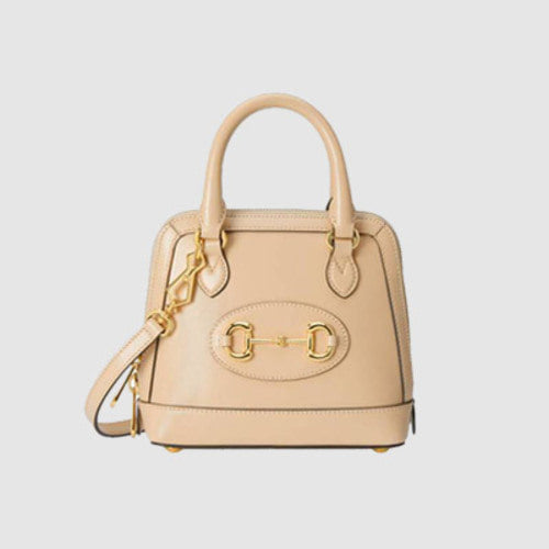 구찌 홀스빗 1955 탑 핸들백 베이지