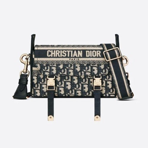 디올 캠프백 스몰 블루 오블리크