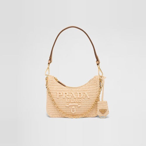 프라다 리에디션 크로셰 호보백 내추럴
