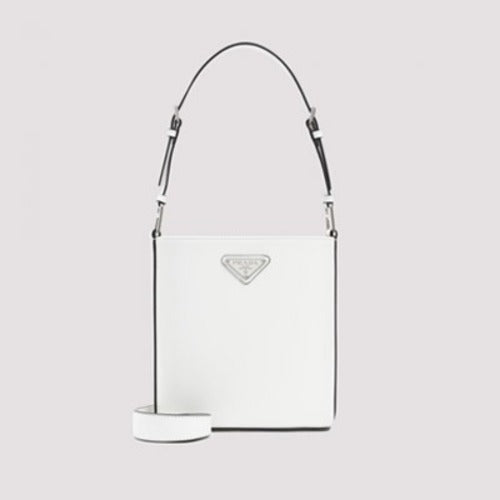 프라다 브러시드 미니 버킷 숄더백 화이트 1BE059