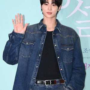 프라다 패디드 데님 셔츠 블루 (변우석 착용)