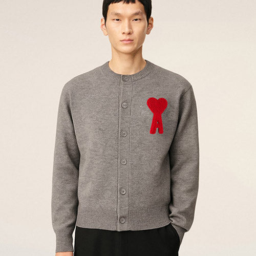 [국내배송] 아미 드 꾀흐 하트 패치 가디건 3color