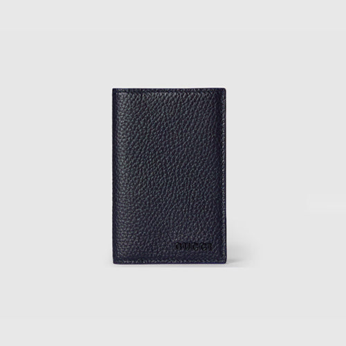 구찌 내부 투톤 플랩 로고 롱 카드 케이스 딥 블루 817038