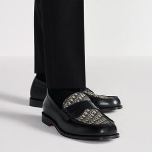 디올 로고 그랜빌 로퍼 베이지/블랙