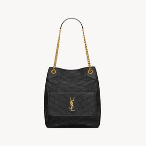 세인트로랑 빈티지 가죽 니키 스몰 쇼핑백 블랙 (채정안 착용)