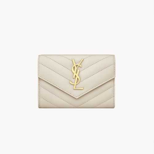 세인트로랑 마틀라세 엔벨로프 지갑 화이트