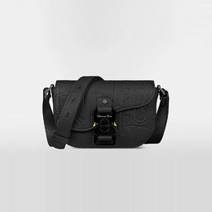 디올 그래비티 새들 미니 플랩 스트랩백 블랙