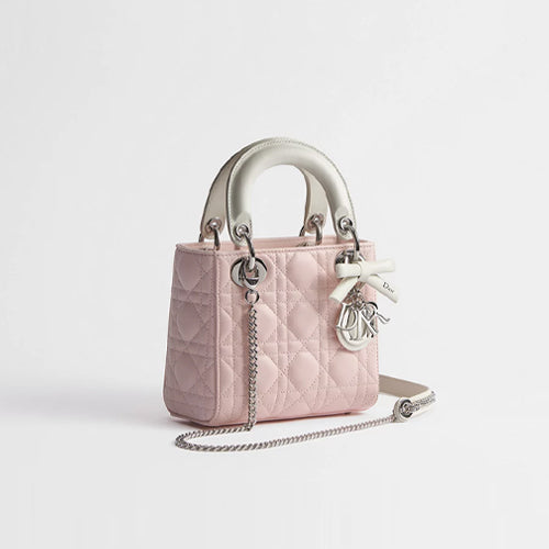 디올 오르 레이디 디올 체인 백 미니 핑크/화이트