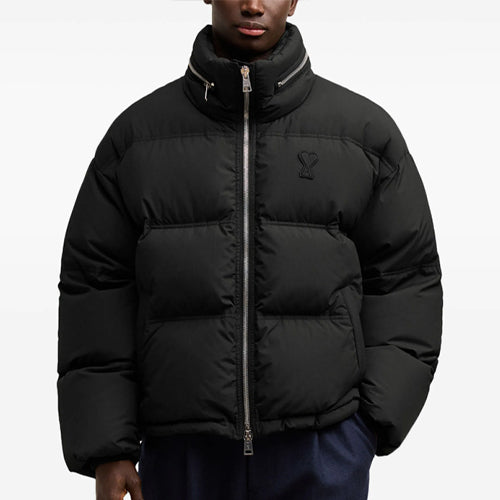 아미 드 꾀흐 하트 로고 다운 자켓 블랙