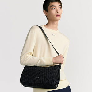 디올 슬라이더 미디엄 지퍼 호보백 블랙