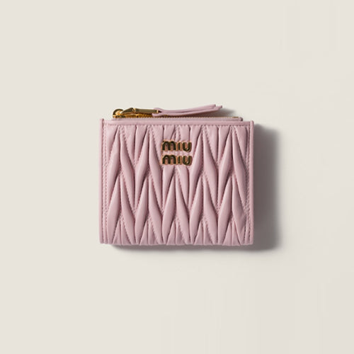 미우미우 마테라쎄 나파 가죽 스몰 지갑 핑크 5ML024