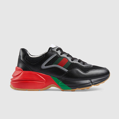 구찌 웹 라이닝 컬러 라이톤 스니커즈 블랙