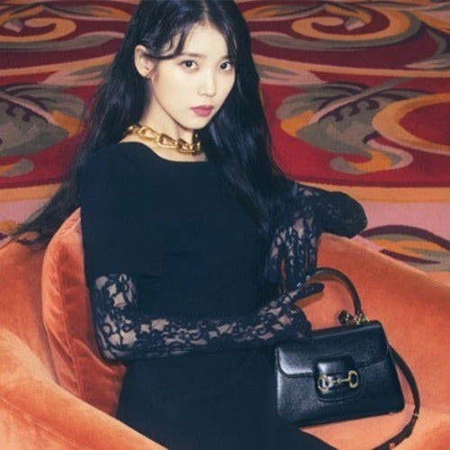 구찌 홀스빗 1955 코리아 익스클루시브 탑핸드백 스몰 블랙 (아이유 착용)