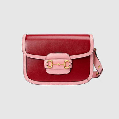 구찌 홀스빗 1955 스몰 숄더백 레드/핑크