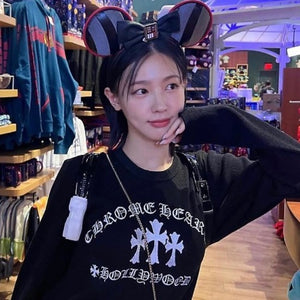 [국내배송] 크롬하츠 세메터리 스웨트셔츠 블랙 (미연 착용) - 재입고 -