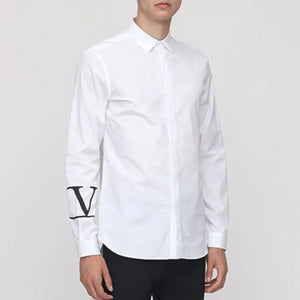 [국내배송] 발렌티노 V 로고 코튼 셔츠 화이트 - 재입고 -