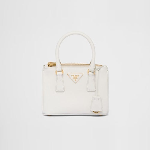 프라다 갤러리아 사파이노 가죽 미니백 화이트 1BA906 (카리나 착용)