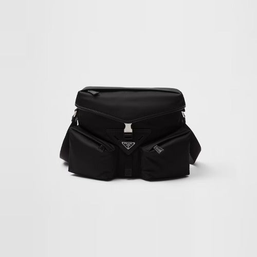 프라다 리나일론 및 가죽 듀얼 숄더백 블랙 2VD062