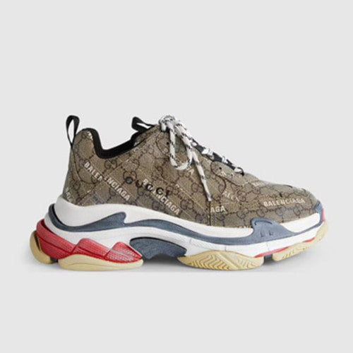 구찌 X 발렌시아가 해커 프로젝트 트리플S 스니커즈 브레드 (아이키 착용)