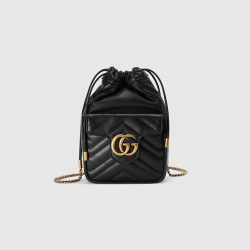 구찌 GG 마몬트 드로우스트링 미니 버킷백 블랙 746433