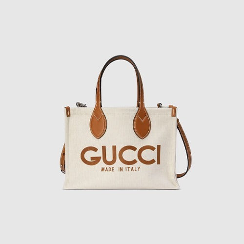 구찌 프린트 토트백 베이지 미니/미듐