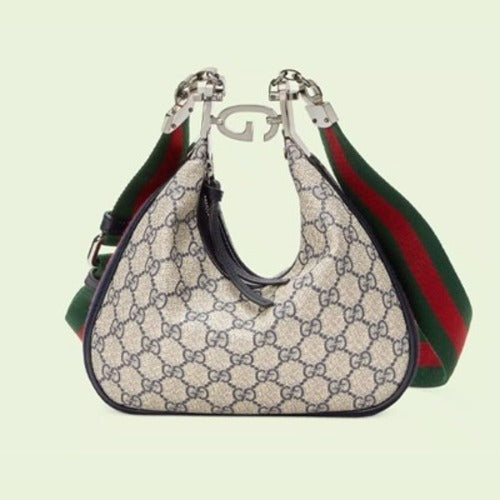 구찌 아따슈 숄더백 블루 수프림 스몰/라지 (뉴진스 하니 착용)