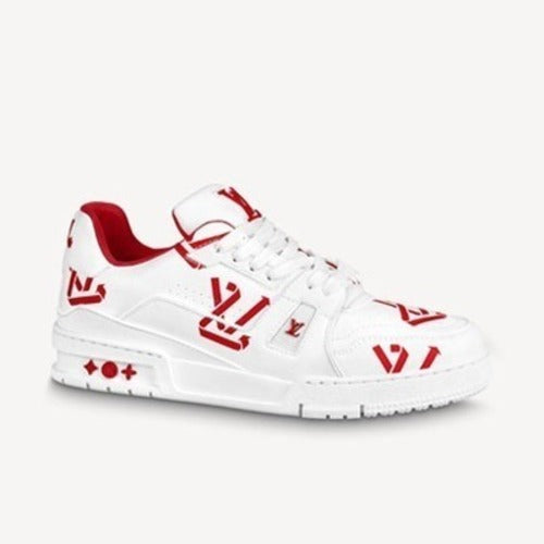 루이비통 LV 트레이너 스니커즈 화이트/레드 1AAGYN