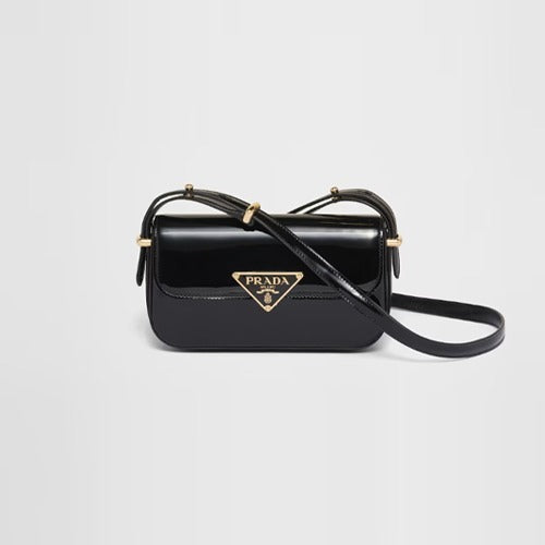 프라다 페이턴트 가죽 숄더백 블랙 1BD339